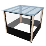 Potpuno zatvorena pergola, polikarbonat i cerada, bez poda