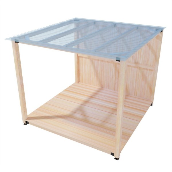Pergola s drvenim panelom, pod